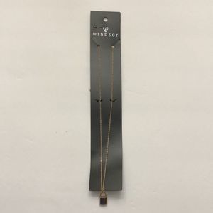 Gold color chain with lock charm brand new